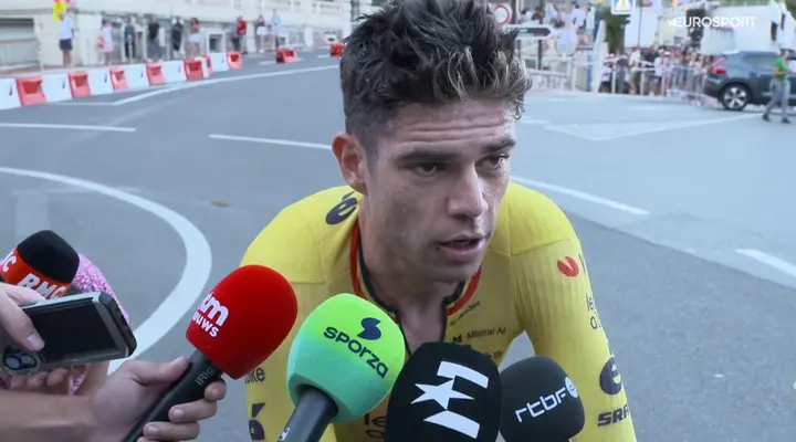 Wout Van Aert at the finish of 2026 Vuelta a Espana stage 1