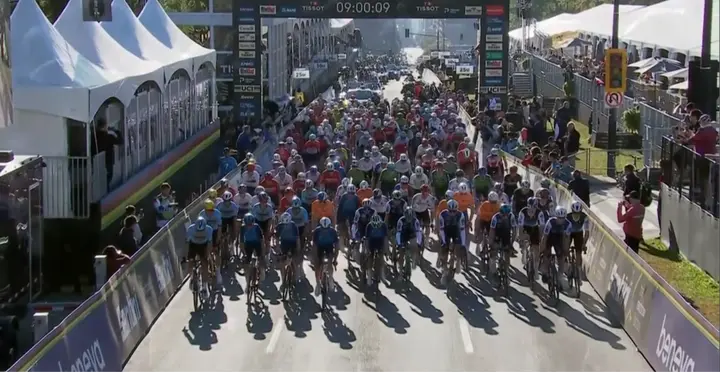 The peloton soon kicked off with around 90 kilometres to go as multiple riders and nations attacked from the bunch