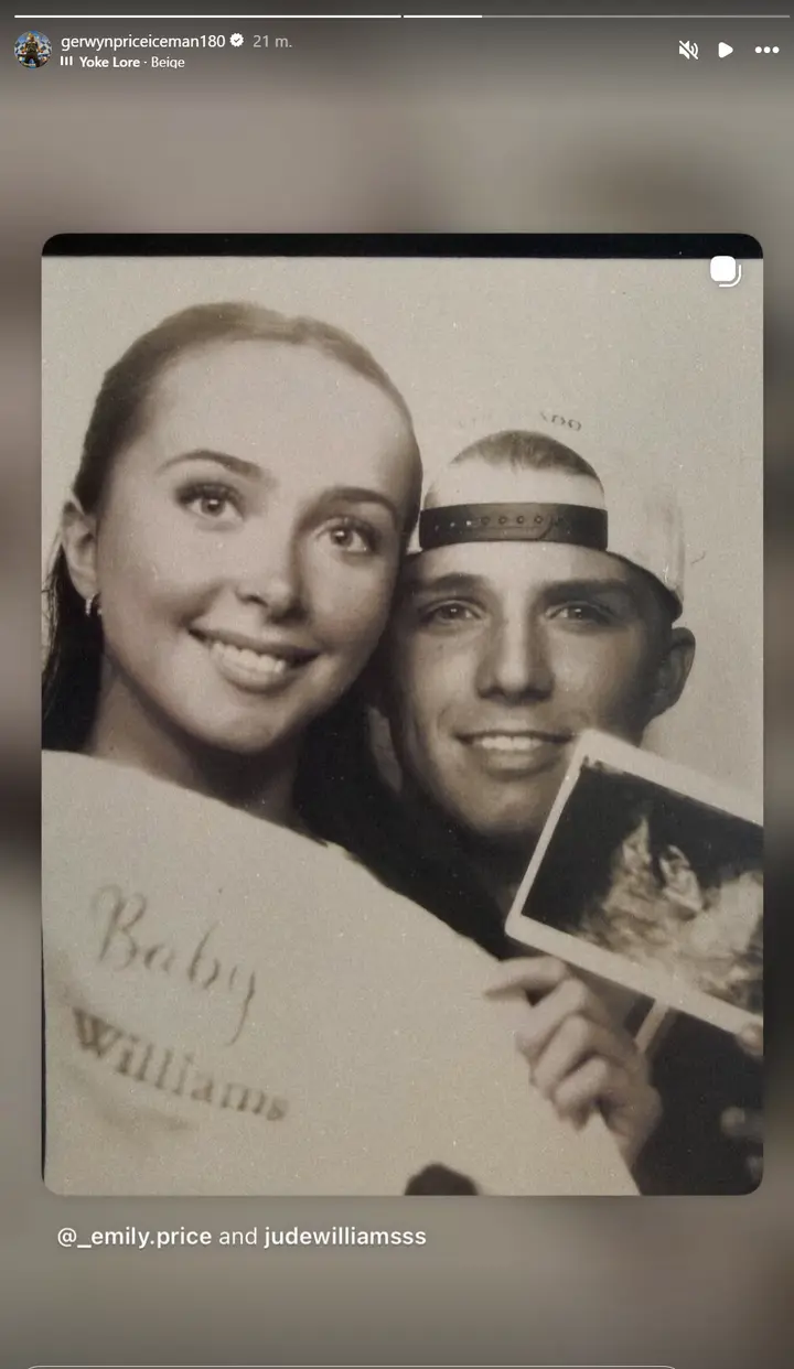 Gerwyn Price shared on his Instagram Stories that his daughter is expecting