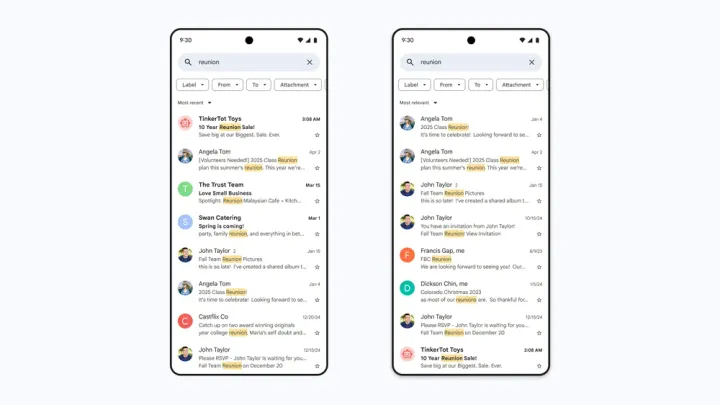 Vanaf nu worden zoekresultaten gesorteerd op relevantie in plaats van op chronologische volgorde, zodat je sneller vindt wat je zoekt.