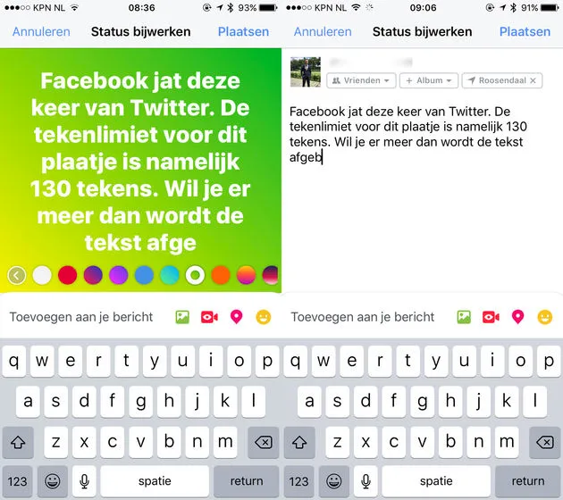 <i>Links 130 tekens (incl spaties). Rechts 131 tekens.</i>