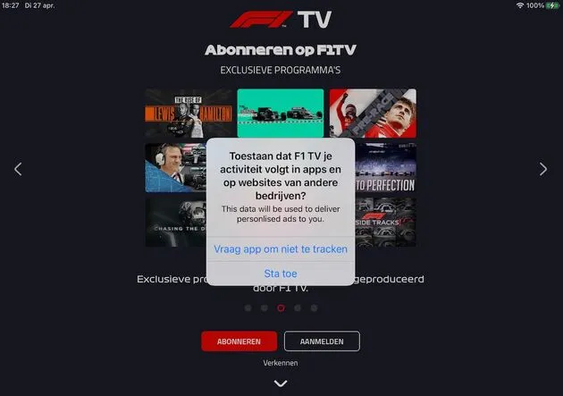 app tracking f1app