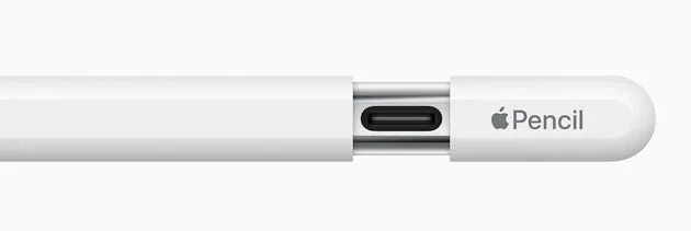 De USB-C-poort zit onder een verschuifbaar kapje aan de achterzijde van de Apple Pencil.