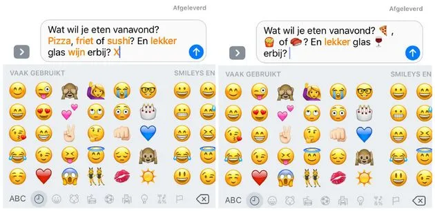 Automatische emoji`s in iMessage