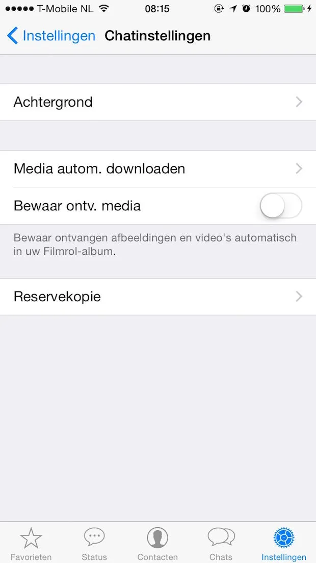 bewaar ontv. media