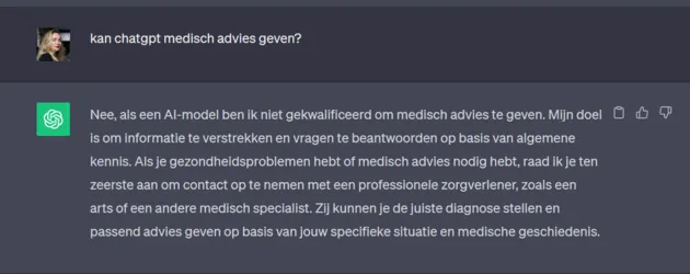 ChatGPT medisch advies