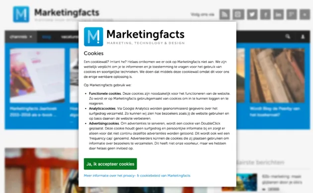 <em>Voorbeeld cookiewall op Marketingfacts<\/em>