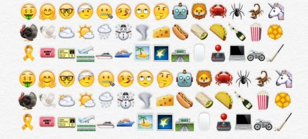 Een aantal nieuwe emojis van iOS 9.1.