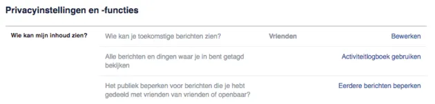 Klik op het blauwe linkje `Eerdere berichten beperken`.
