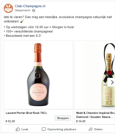 <i><i>Figuur 1: Dynamische advertentie in carrousel vorm</i>.</i>
