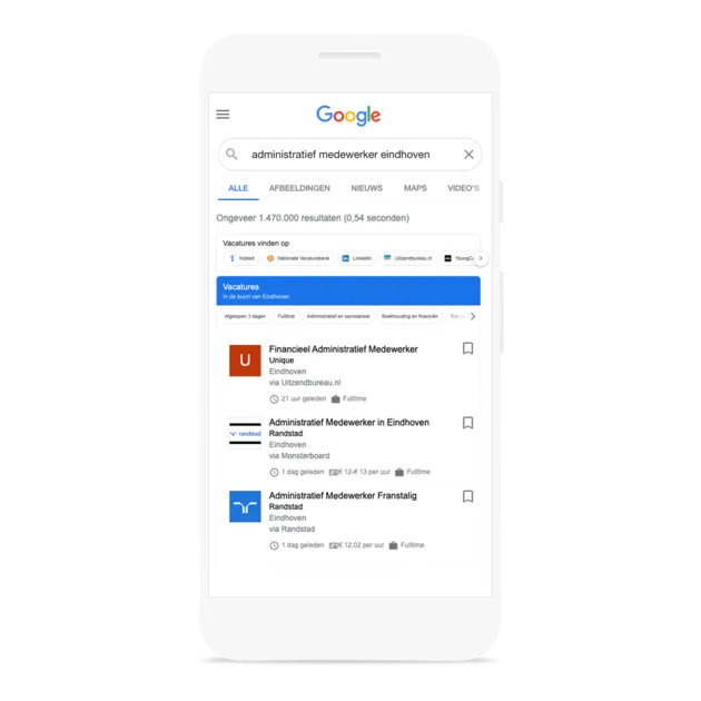 <em>Zo zien de zoekresultaten eruitBron: Google<\/em>