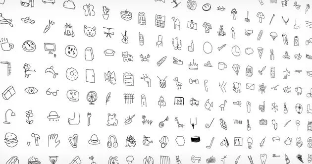 Google Quickdraw, een spel waarbij de computer met AI raadt wat je hebt getekend.\u00a9Google