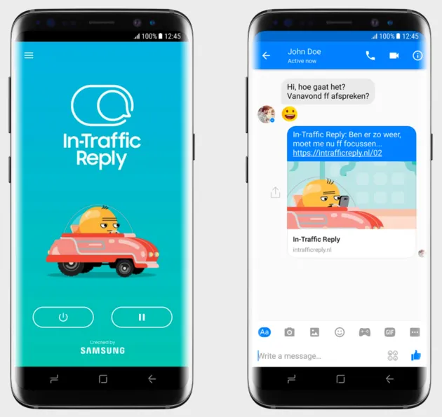 in traffic reply app samsung 2