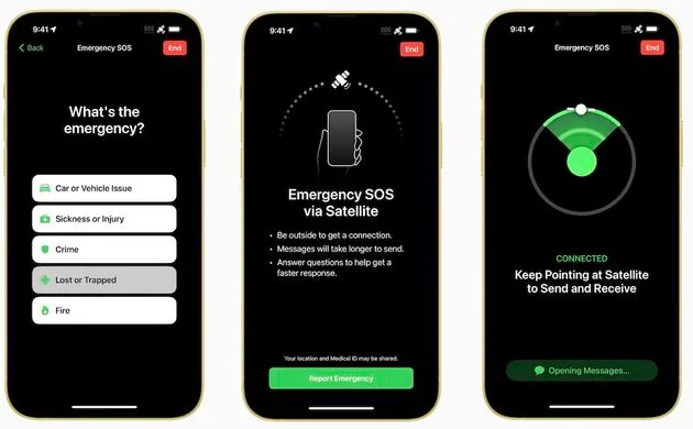 iphone sos satelliet