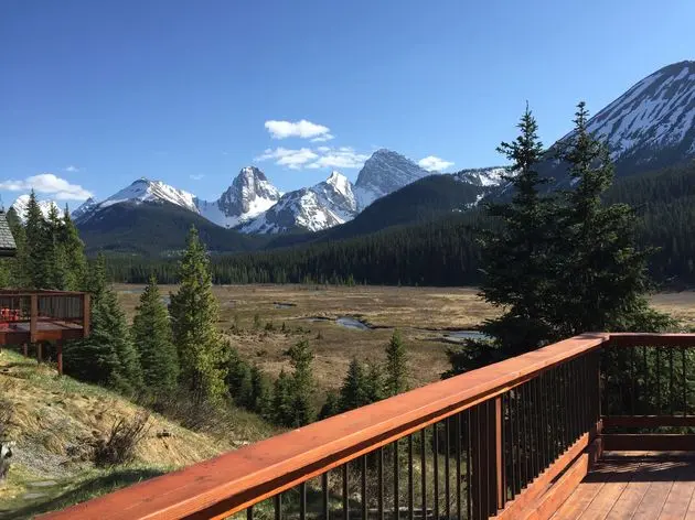 Uitzicht vanaf Mount Engadine Lodge