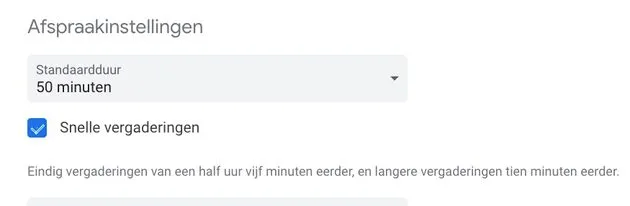 outlook instellingen afspraken