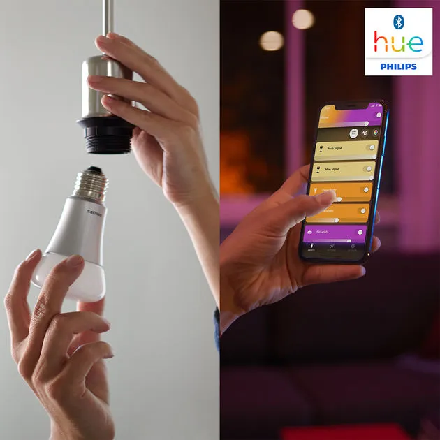<i>Plug &amp; Play. Je schroeft de lamp in, opent de app, en kan aan de slag.</i>