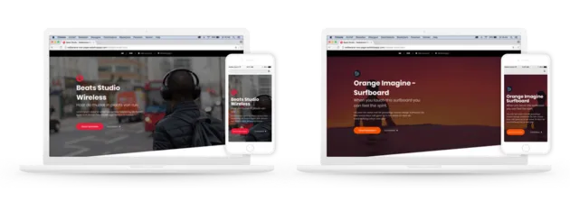 <i>De Red Banana one-pager geeft vanaf ieder apparaat de ultieme gebruikerservaring</i>.