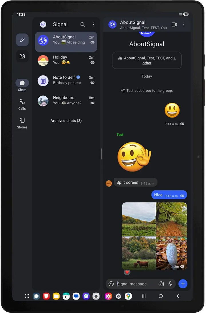 signal-app-android-tablet-dark-theme-split-screen