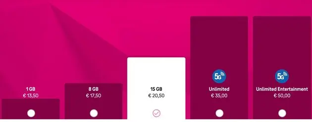 De nieuwe abonnementstarieven en databundels.