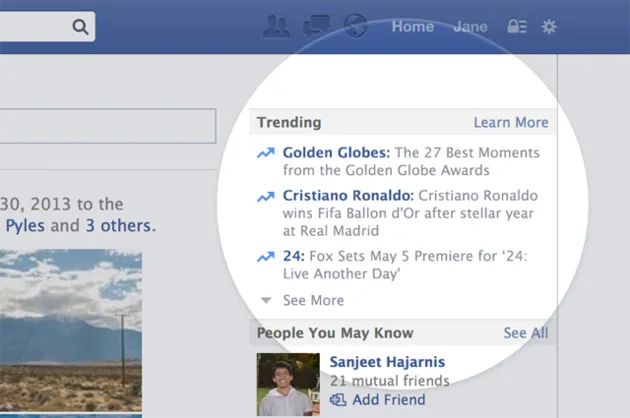 trending op Facebook