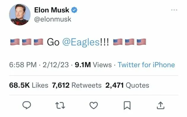 tweet musk eagles