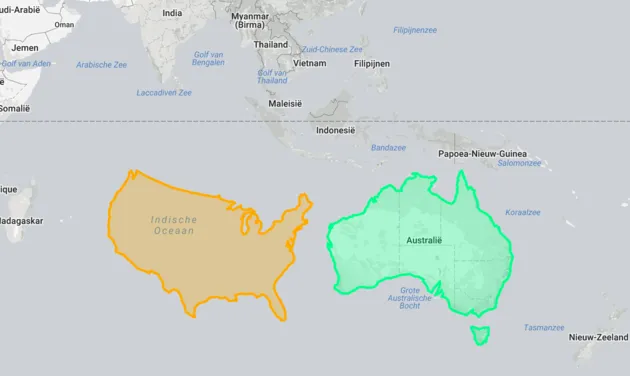 verenigde staten kaart australie