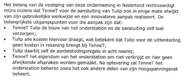 wiebes brief tennet