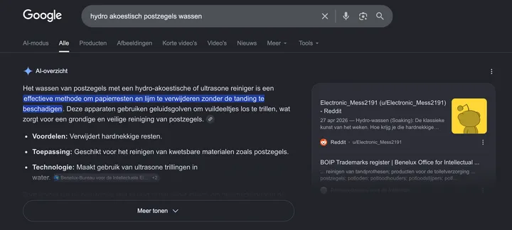 hydro akoestisch postzegels wassen