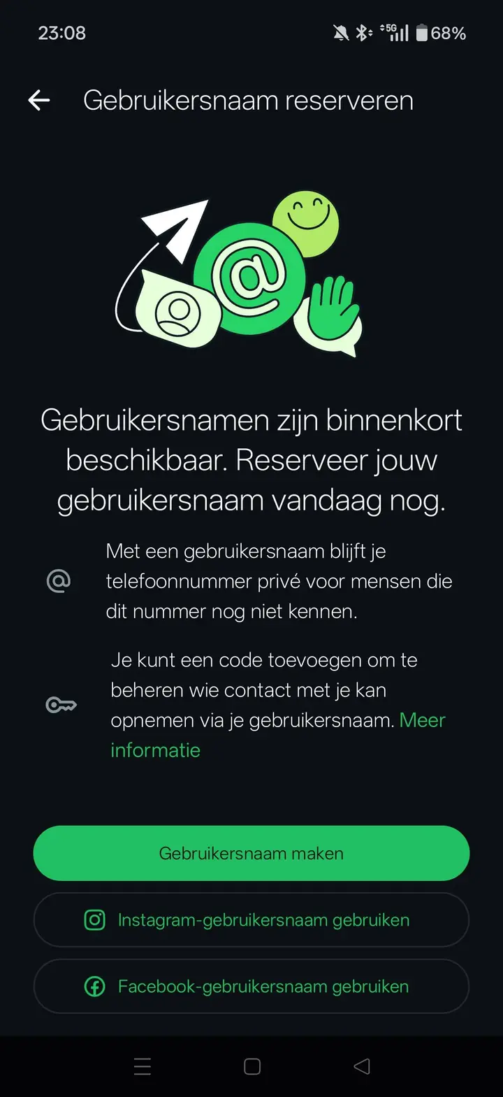 WhatsApp gebruikersnaam