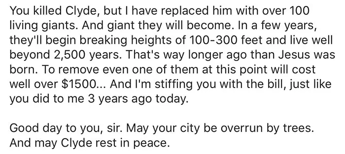 giant sequoia tree mayor revenge story 7