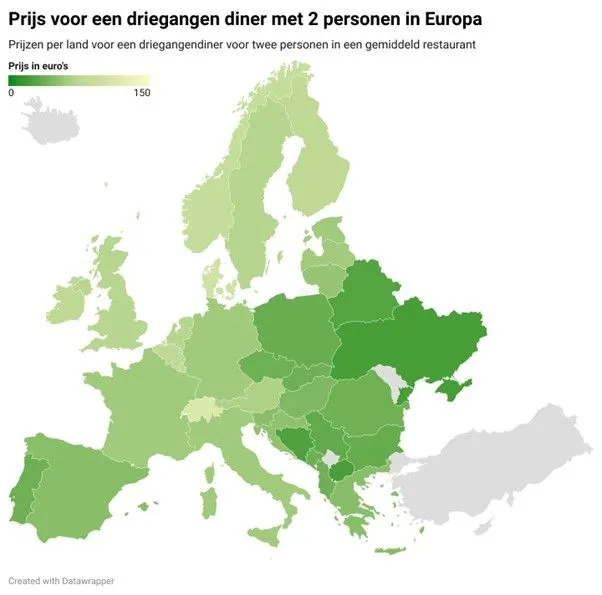 Foto: Dinerprijzen Europa