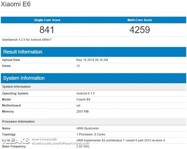 xiaomi mi e6