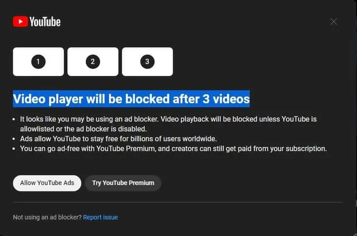 youtube ad blocking three strikes policy reddit n me orig