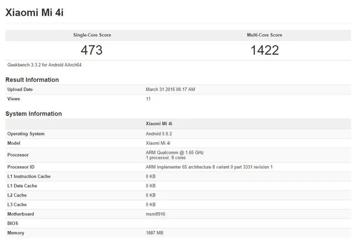 150411 xiaomi mi 4i geekbench