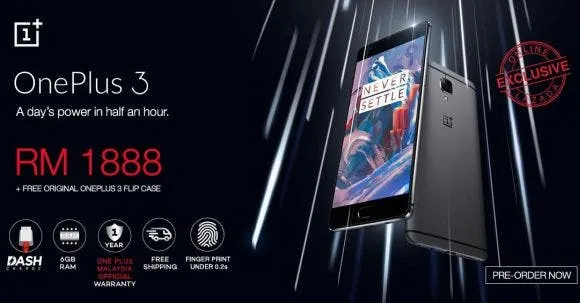 160725 oneplus 3 malaysia preorder official