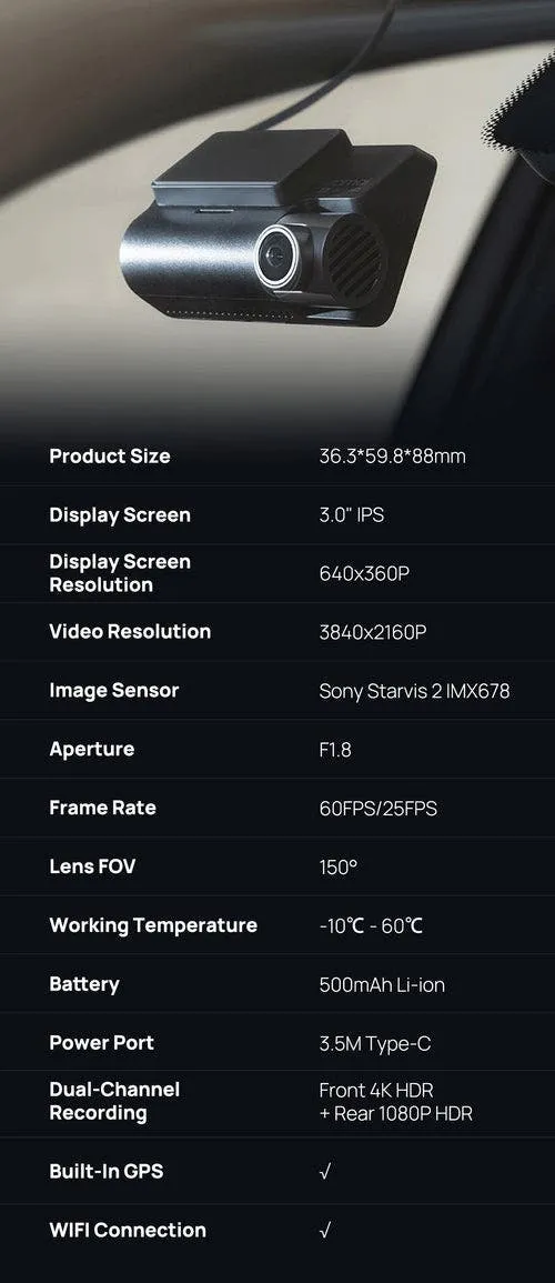 70mai dash cam a810 preorder mob