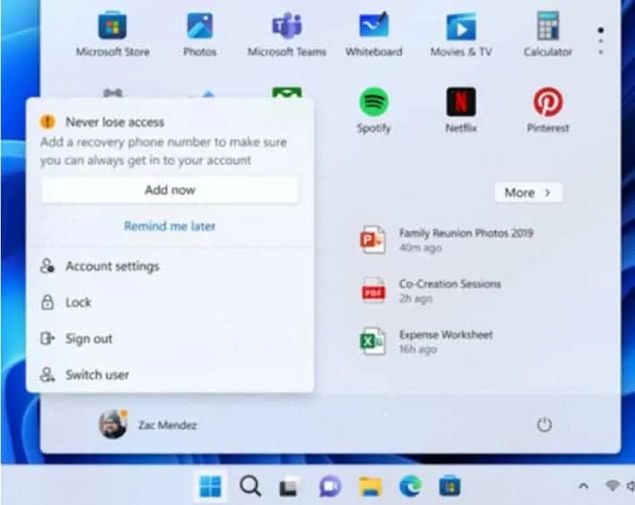 account badge notification windows 11 moment 3 update