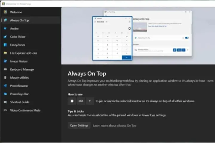 always on top powertoys