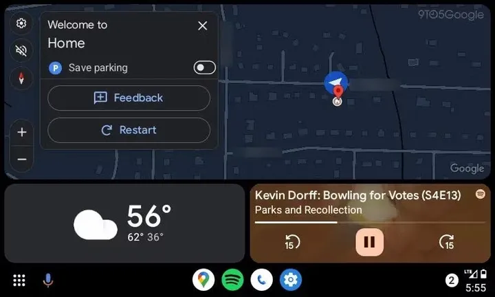android auto save parking spac