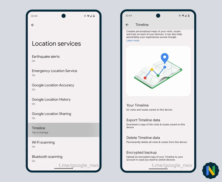 android timeline feature scaled