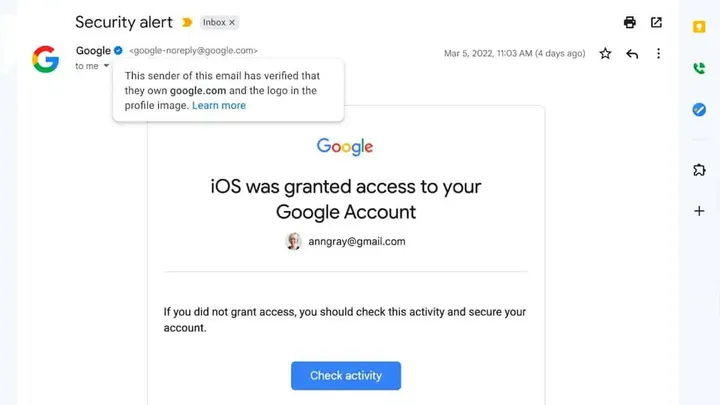 android ve ios icin gmail mavi tik 2