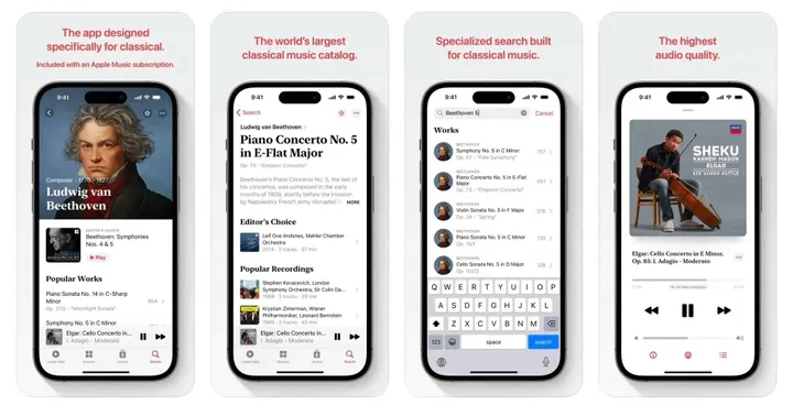 apple music classical screenshots