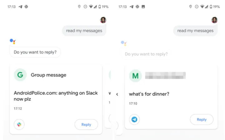 assistant reply slack telegram