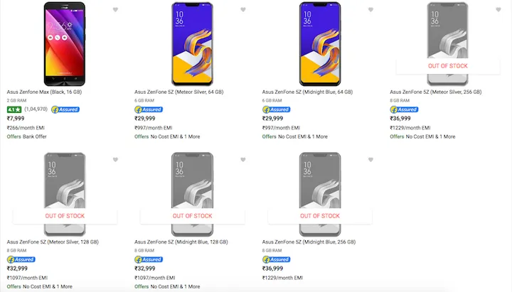 asus zenfone 5z pricing india