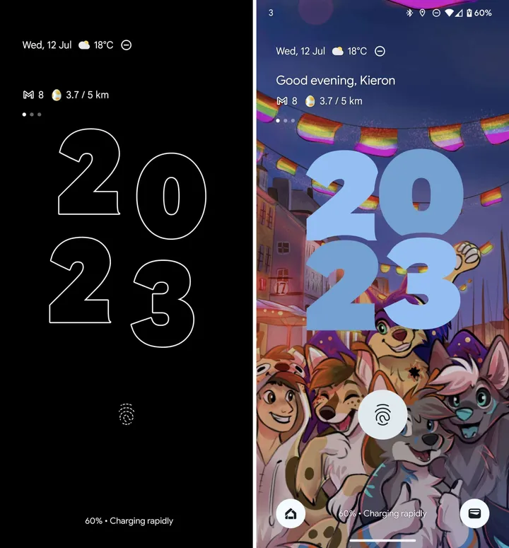 at a glance widget on lock screen and aod scaled