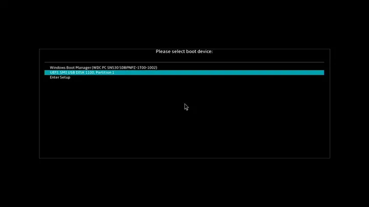 boot device on bios