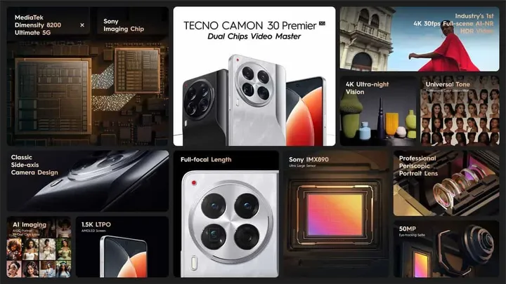 camon 30 premier 5gs key features include powerful performance