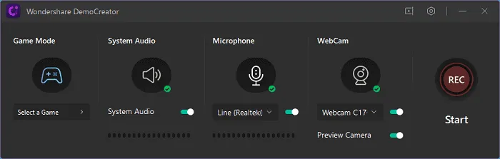 capture video game democreator 2