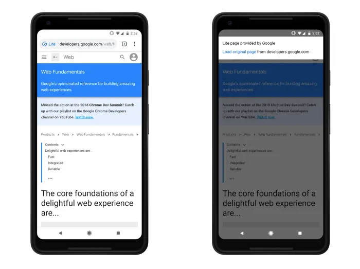 chrome android data saver https lite